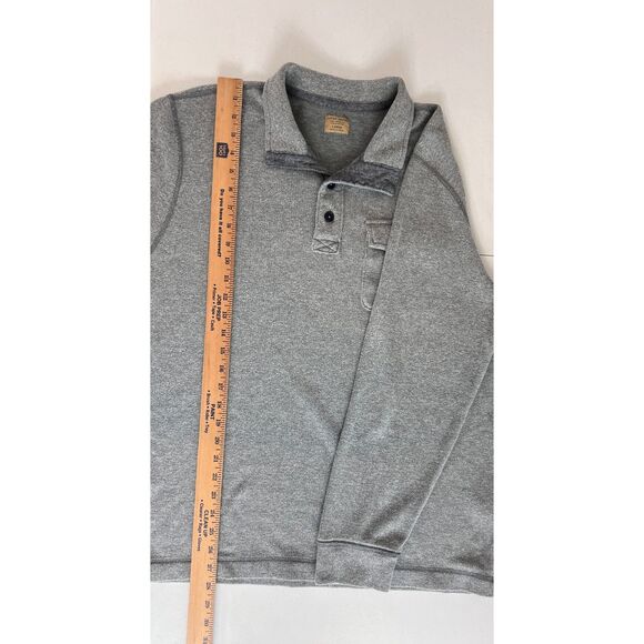 Lucky Brand Men's Gray Long Sleeve 1/4 Button Up Pocket Pullover Shirt Size L - Picture 9 of 10